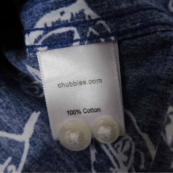 Chubbies Blue Nautical Printed Men's Popover Shirt Size Small 
Pineapple Anchor - Picture 8 of 13